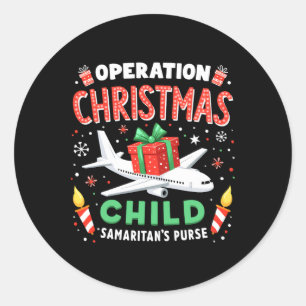 Operation Christmas Child Funny Family Matching Xm Classic Round Sticker