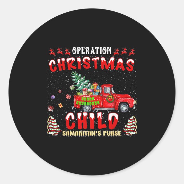 Operation Christmas Child Funny Family Matching Xm Classic Round Sticker (Front)