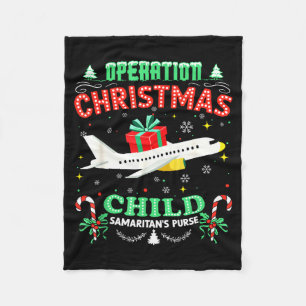 Operation Christmas Child Funny Family Matching Xm Fleece Blanket