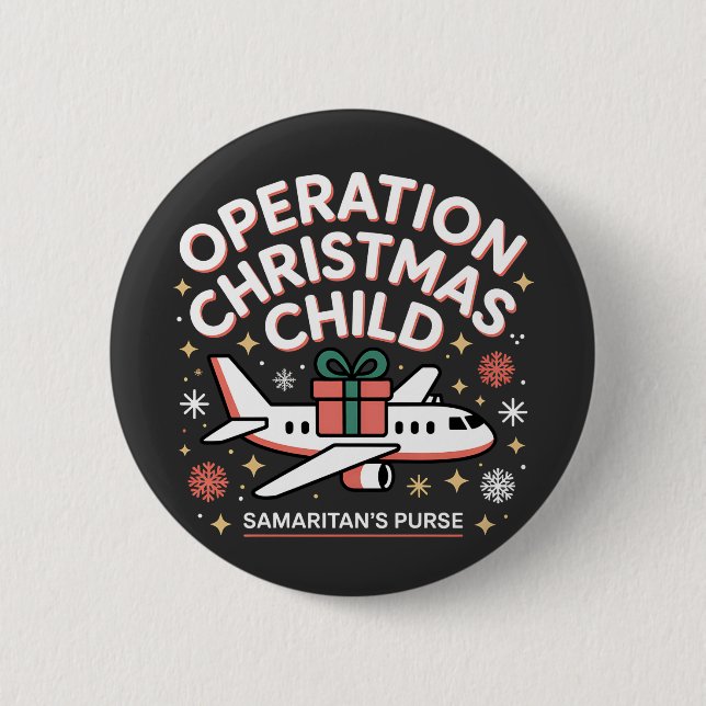 Operation Christmas Child Samaritan Purse  2 Inch Round Button (Front)