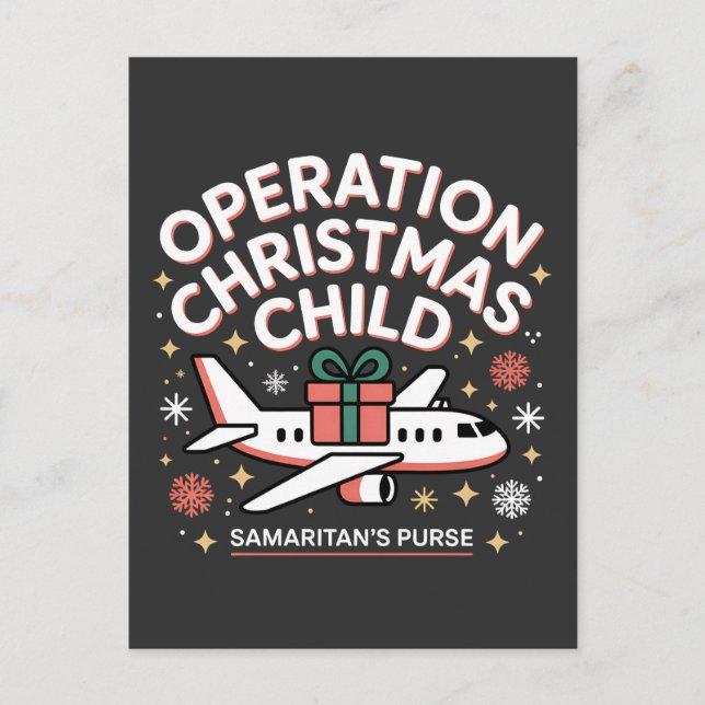 Operation Christmas Child Samaritan Purse  Announcement Postcard (Front)
