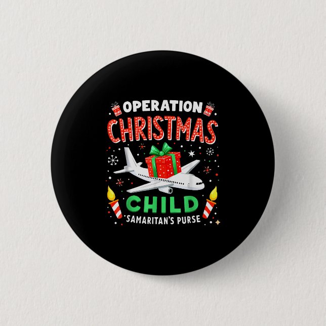 Operation Christmas Child Samaritans Purse  2 Inch Round Button (Front)