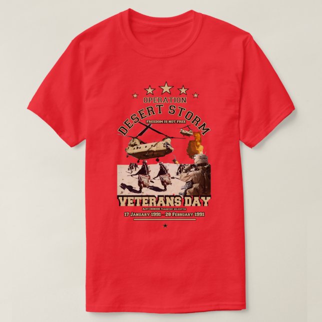OPERATION DESERT STORM Remember Veterans Day T-Shirt (Design Front)