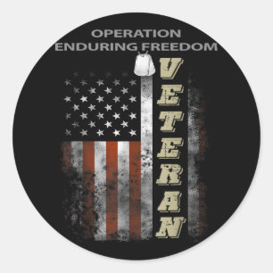 Operation Enduring Freedom Veteran  Classic Round Sticker