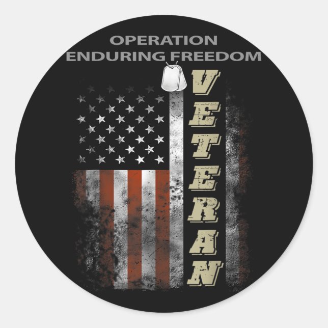 Operation Enduring Freedom Veteran  Classic Round Sticker (Front)
