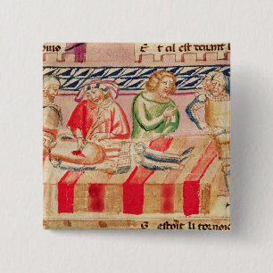 Operation on a wounded soldier 2 inch square button