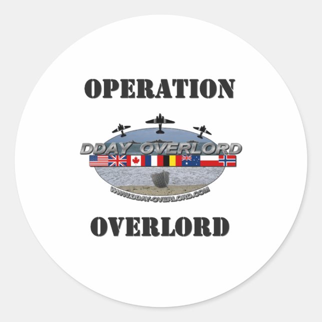Operation Overlord 1944 Classic Round Sticker (Front)