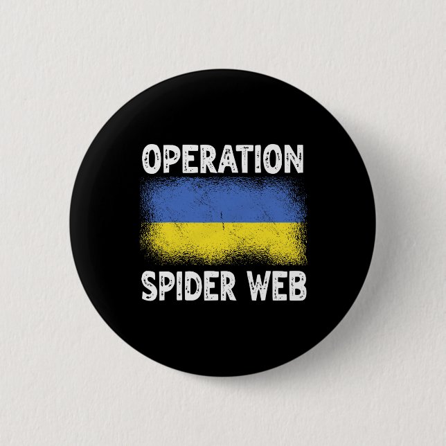 Operation Spider Web Ukraine Heroes Ukrainian Flag 2 Inch Round Button (Front)