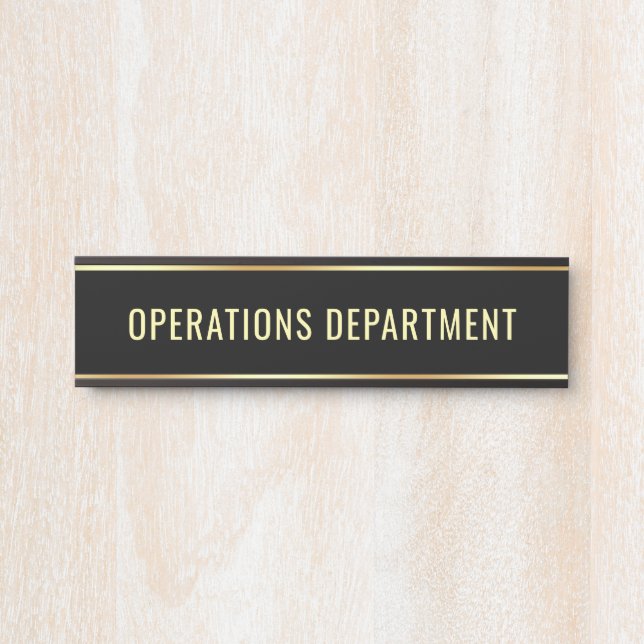 Operations Department Template Customizable Text Door Sign (Front)