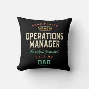 Operations Manager and Dad Throw Pillow