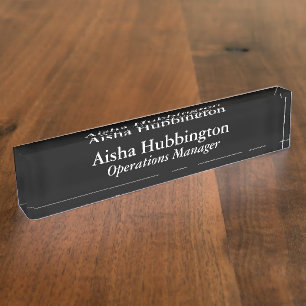 Operations Manager Black Nameplate