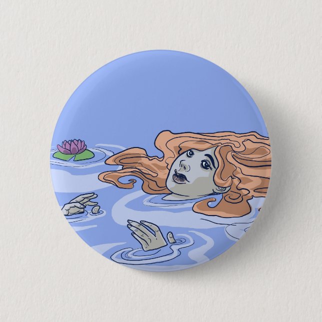 Ophelia 2 Inch Round Button (Front)