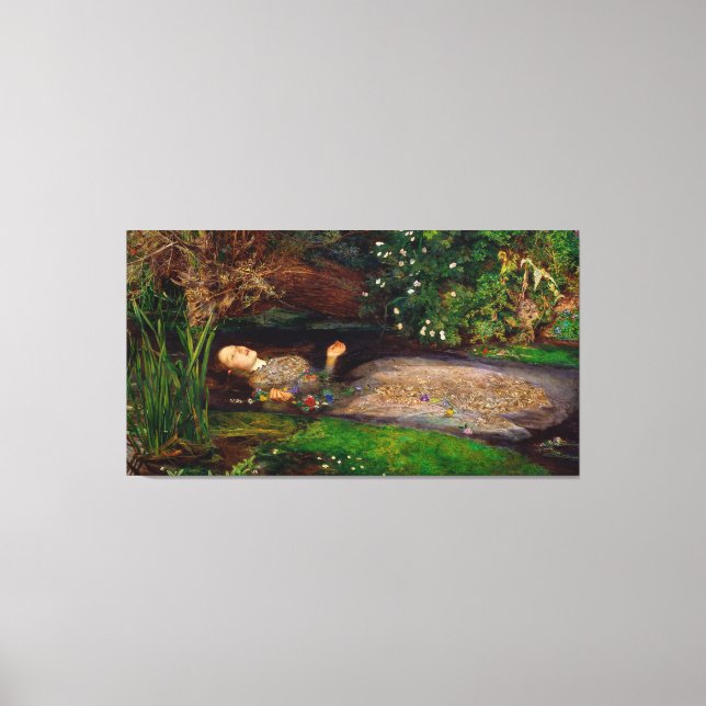 Ophelia by John Everett Millais (1851) Canvas Print (Front)