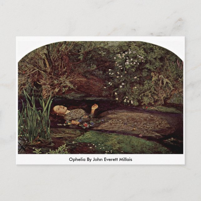 Ophelia By John Everett Millais Postcard (Front)