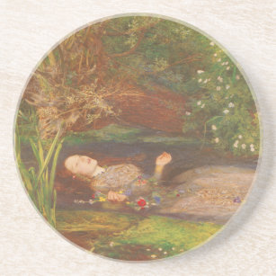 Ophelia by Millais, Vintage Victorian Fine Art Coaster