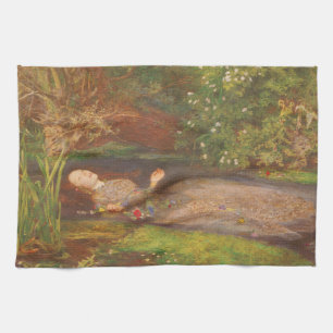 Ophelia by Millais, Vintage Victorian Fine Art Kitchen Towel