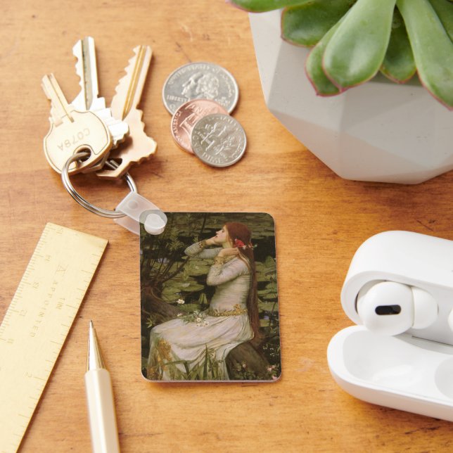 Ophelia by the Pond by John William Waterhouse Keychain (Desk)