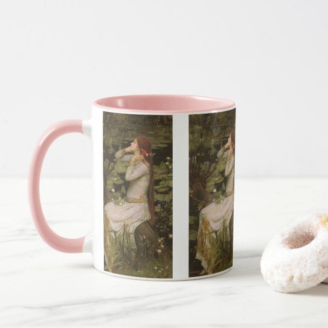 Ophelia by the Pond by John William Waterhouse Mug (With Donut)