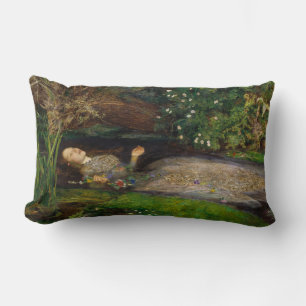 Ophelia, c. 1852 by Sir John Everett Millais Lumbar Pillow