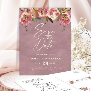 Ophelia Cottagecore Floral Wedding Save The Date Announcement Postcard