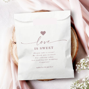 Ophelia Dusty Pink Wedding Love is Sweet Treat Favour Bag