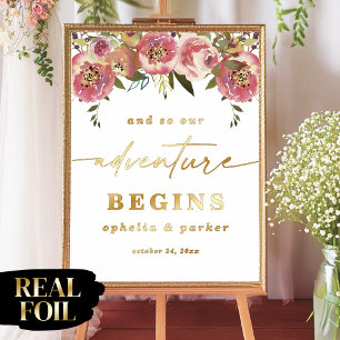 Ophelia Elegant Real Foil Adventure Begins Wedding Prints