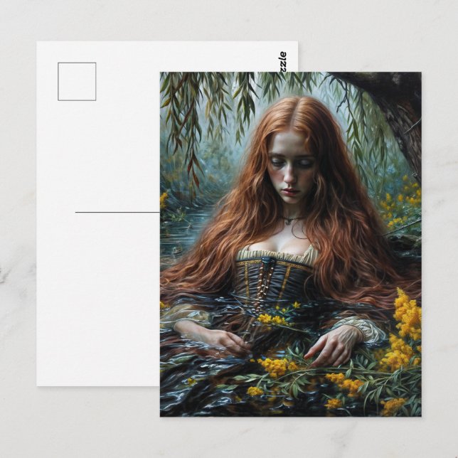 Ophelia Half-Submerged Original Art  Postcard (Front/Back)