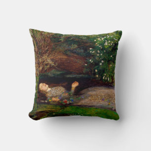Ophelia, John Everett Millais, 1851-1852 Throw Pillow