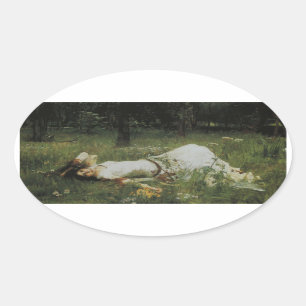Ophelia [John William Waterhouse] Oval Sticker