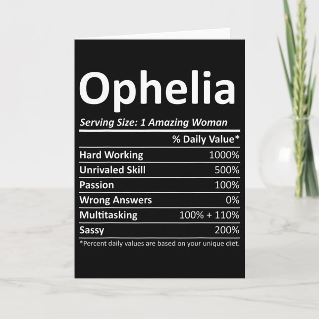 Ophelia Nutrition Personalized Name Funny Christma Card (Front)