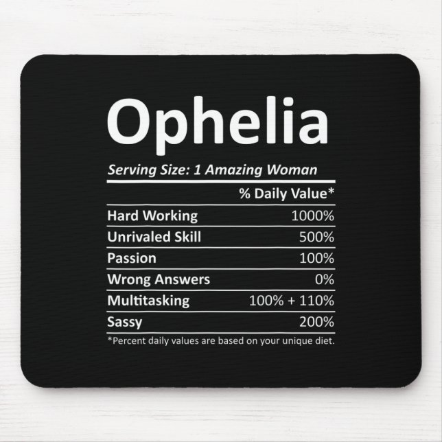 Ophelia Nutrition Personalized Name Funny Christma Mouse Pad (Front)