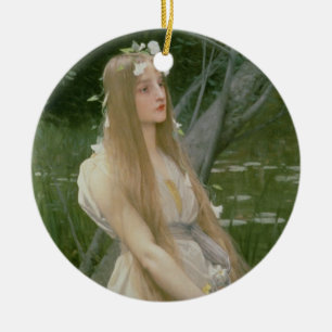 Ophelia (oil on canvas) ceramic ornament