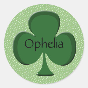 Ophelia Personalized Irish Shamrock Stickers
