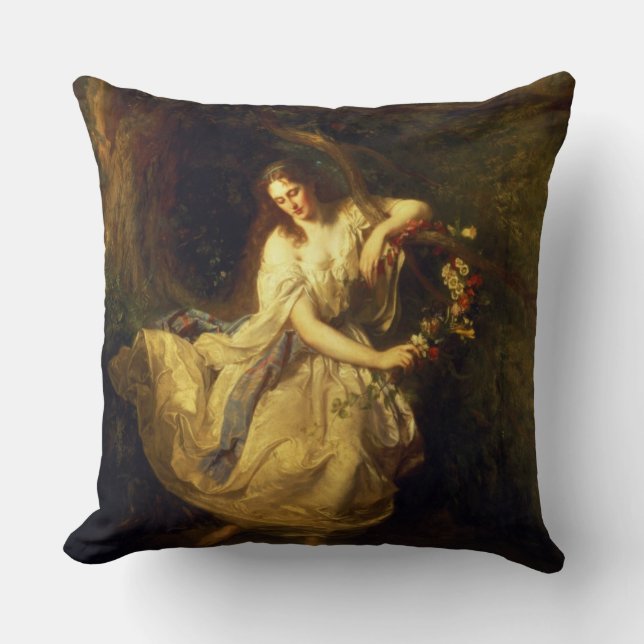 Ophelia Throw Pillow (Front)