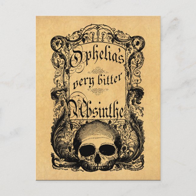 Ophelia's Very Bitter Absinthe Postcard (Front)