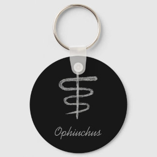 Ophiuchus. Zodiac Sign in Grey. Keychain