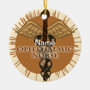 Ophthalmic Nurse Caduceus Ceramic Ornament