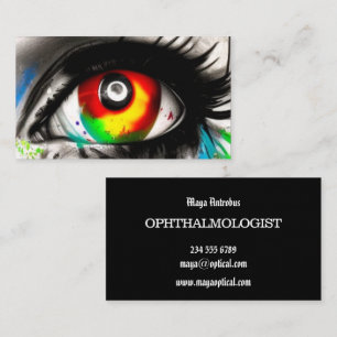 Ophthalmologist business card. Stunning eye image. Card