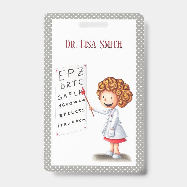 Ophthalmologist doctor nurse illustrated clinic   badge (Front)