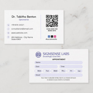 Ophthalmology Clinic Business   Clean Appointment Business Card