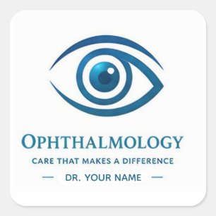 Ophthalmology Logo for Professional Eye Clinic Square Sticker