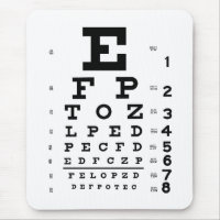 Ophthalmology Optometry Eye Chart White and Black