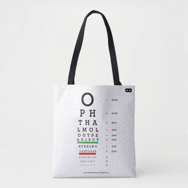 Ophthalmology Pearls Visual Acuity Chart Tote Bag (Front)