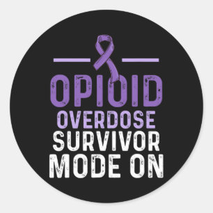 Opioid Overdose Awareness Warrior Survivor 10 Classic Round Sticker