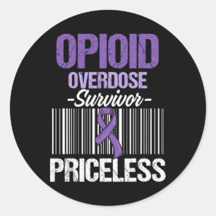 Opioid Overdose Awareness Warrior Survivor 10 Classic Round Sticker
