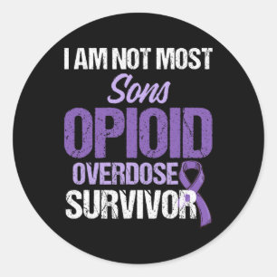 Opioid Overdose Awareness Warrior Survivor 63 Classic Round Sticker
