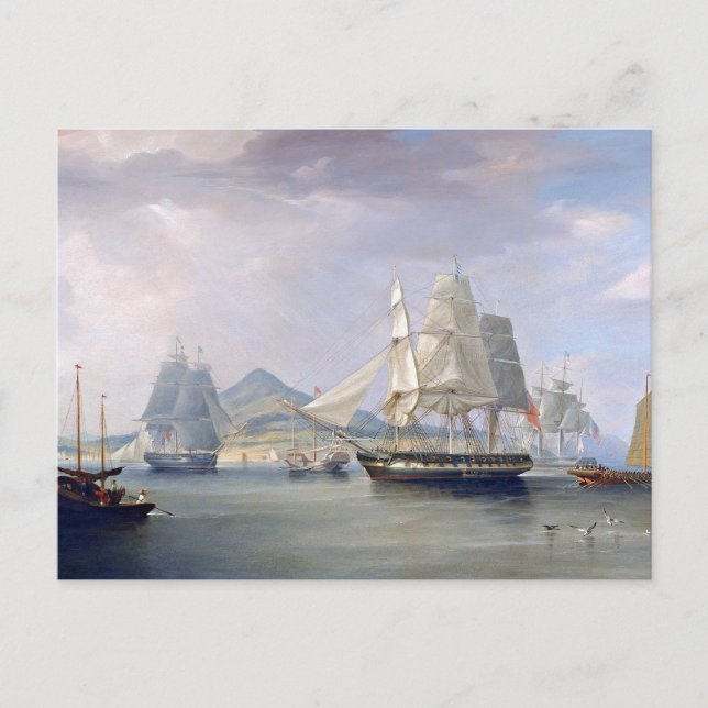 Opium Clipper Ships 1824 Postcard (Front)