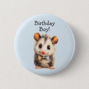 Opossum Birthday Button • Cute Woodland Party