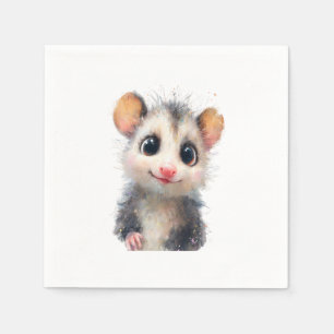 Opossum Birthday Napkin • Cute Woodland Party Serv