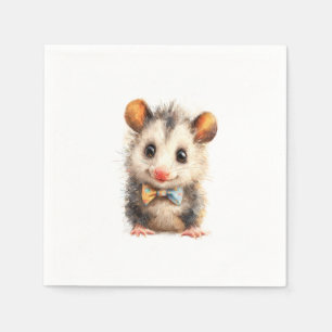 Opossum Birthday Napkin • Cute Woodland Party Serv
